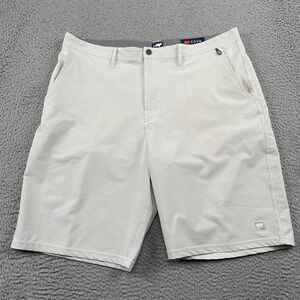 Cova Shorts Mens 38 Tan Surf n Turf Hybrid Striped Board Shorts Stretch Pockets